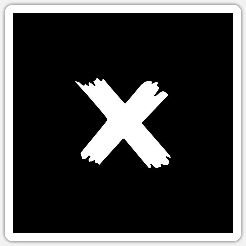 x - Sticker taille S (10 x 10 cm) - blanc mat