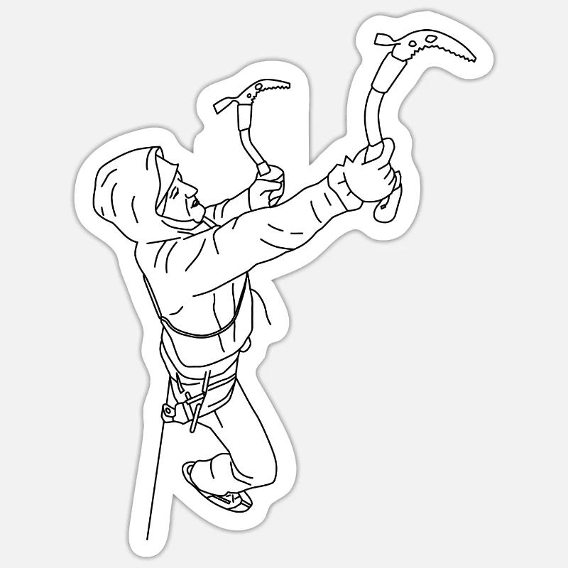 Eisklettern Sticker Größe S (10 x 10 cm)