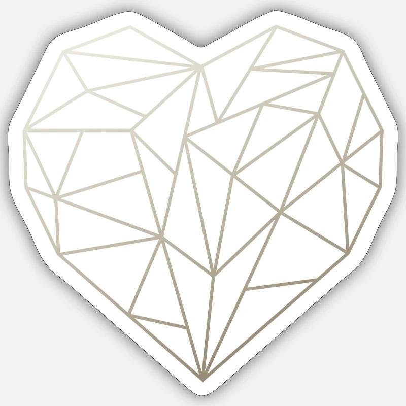 Abstraktes Herz - Sticker Größe S (10 x 10 cm) - Mattweiß