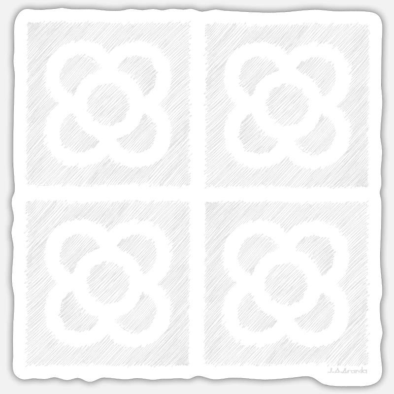 gray BCN tile - Sticker size S (10 x 10 cm) - white matte