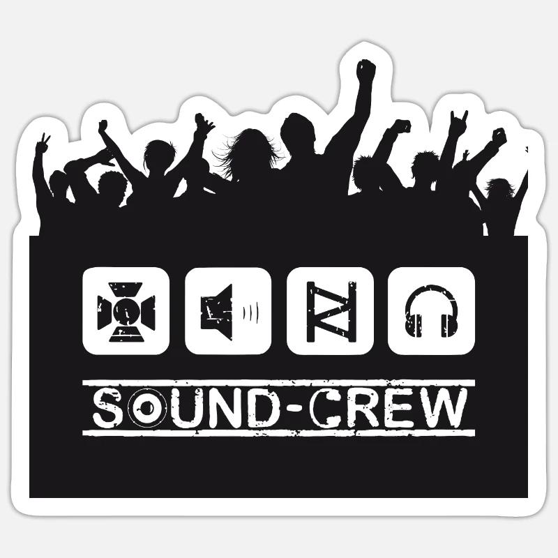 Son équipage PP black - Sticker taille S (10 x 10 cm) - blanc mat