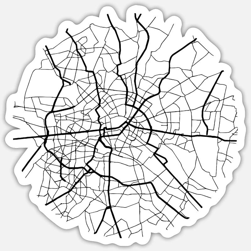 Berlin - Sticker taille S (10 x 10 cm) - blanc mat