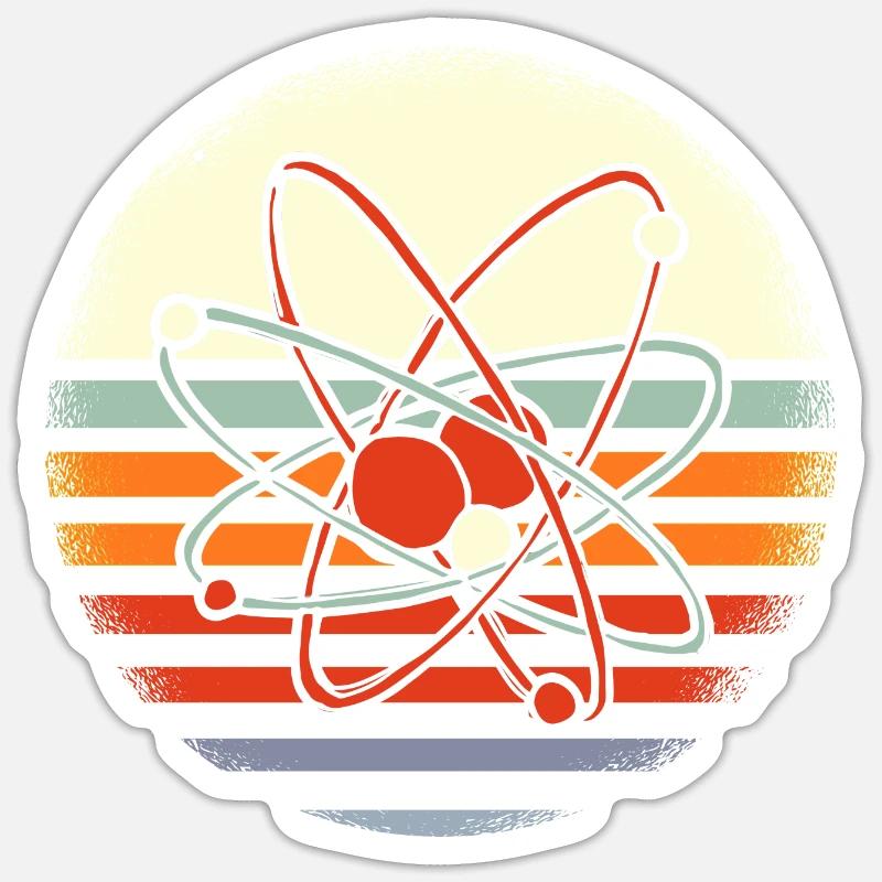 Science atome molécule physique - Sticker taille S (10 x 10 cm) - blanc mat