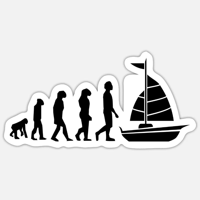 SAILING EVOLUTION - Sticker size S (10 x 10 cm) - white matte