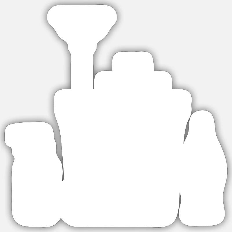 Putzeimer - Sticker Größe S (10 x 10 cm) - Mattweiß