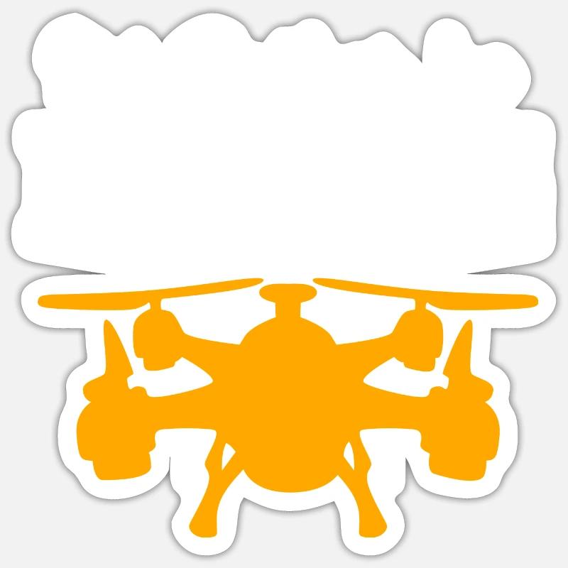 drone - Sticker taille S (10 x 10 cm) - blanc mat