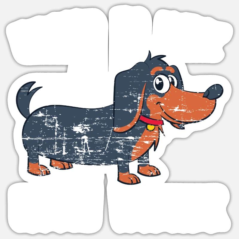 teckel Sticker taille S (10 x 10 cm)