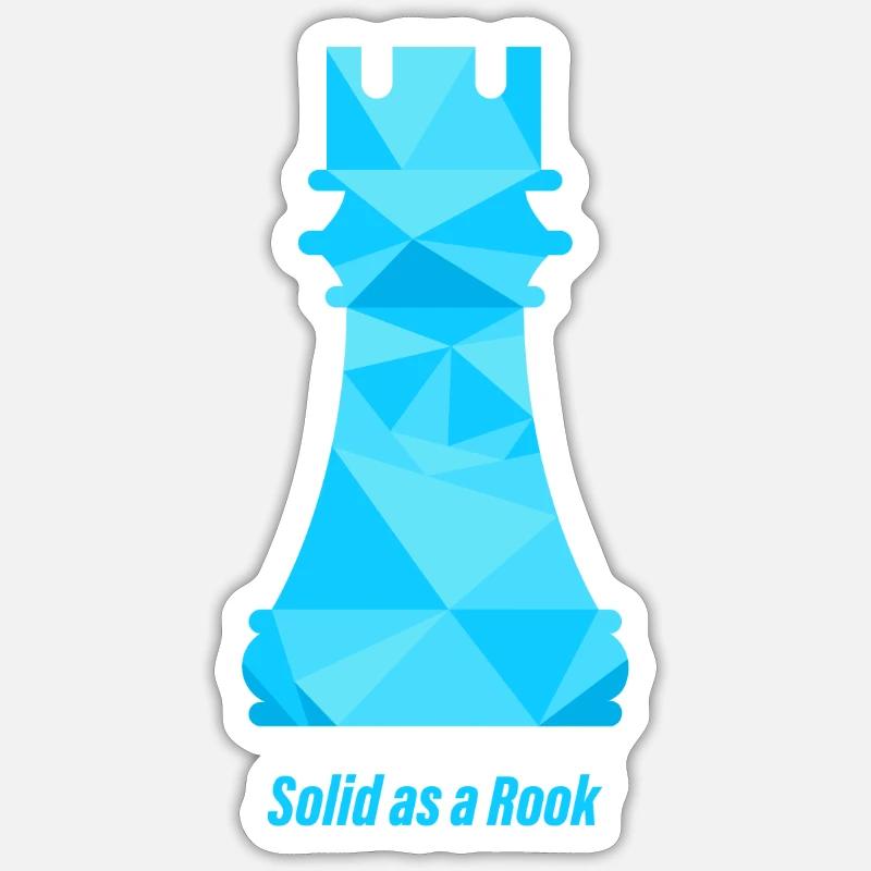 Schach Turm - Solid as a Rook - Sticker Größe S (10 x 10 cm) - Mattweiß