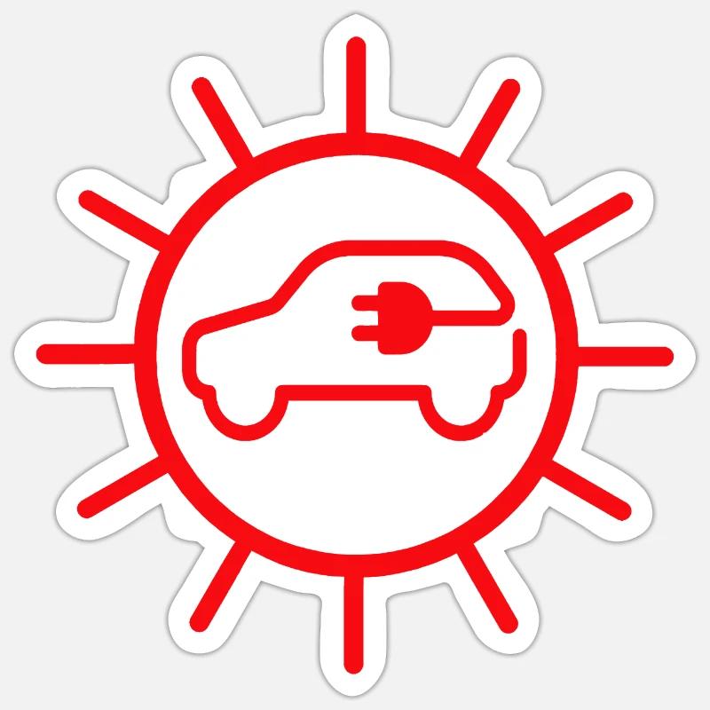 e-auto, e-mobilität,elektro-auto, zoe, EV-driver, - Sticker Größe S (10 x 10 cm) - Mattweiß