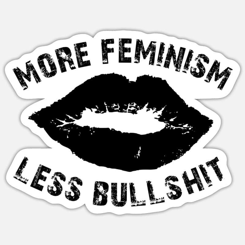 Plus de féminisme - Sticker taille S (10 x 10 cm) - blanc mat