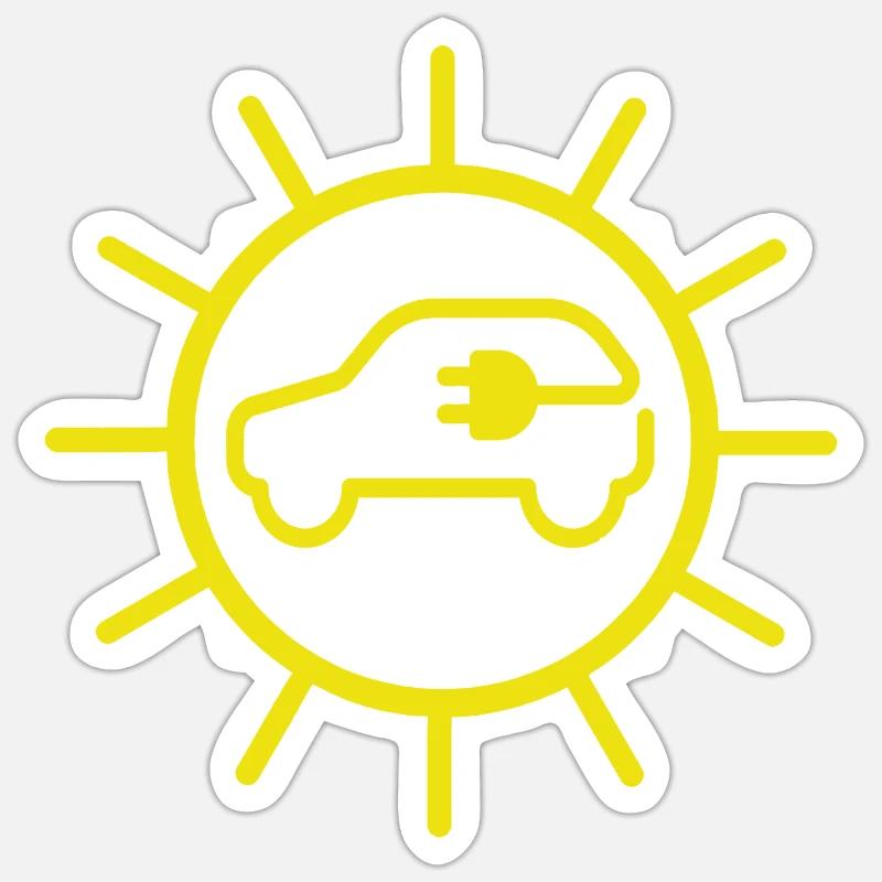 e-auto, e-mobilität,elektro-auto, zoe, EV-driver, - Sticker Größe S (10 x 10 cm) - Mattweiß