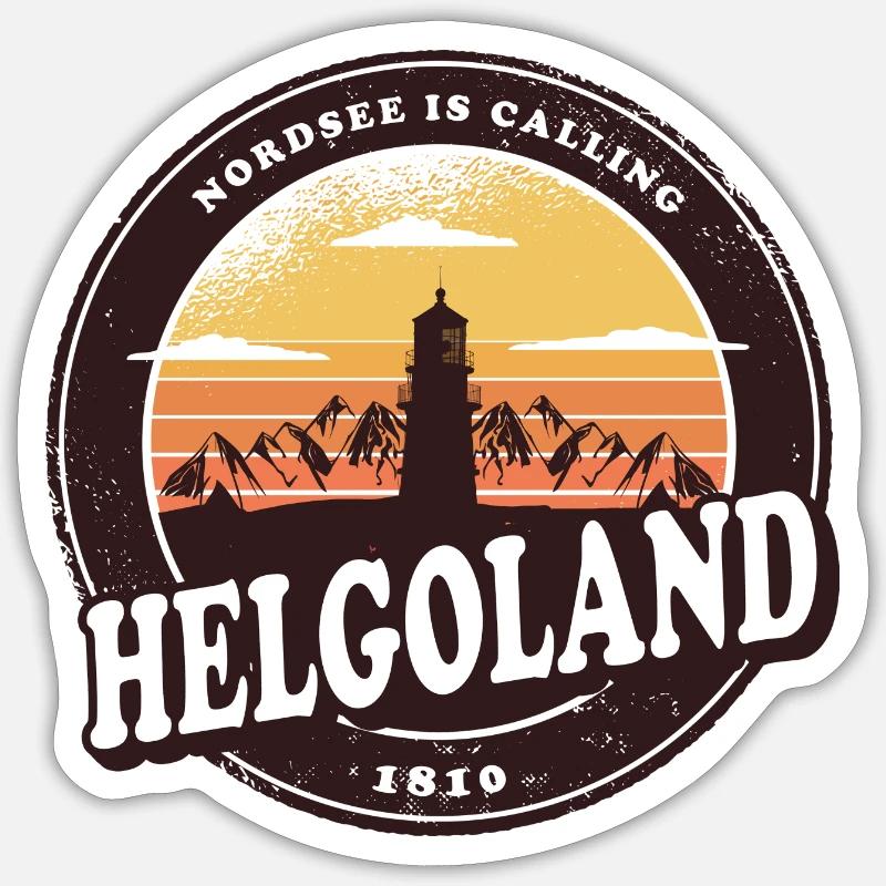 Helgoland Sunset Design / Geschenkidee - Sticker Größe S (10 x 10 cm) - Mattweiß