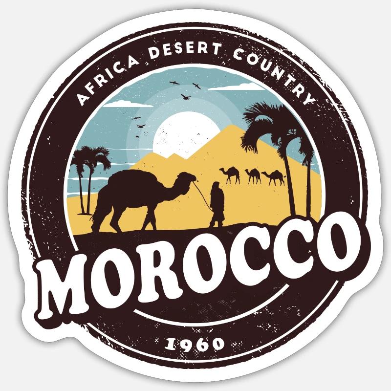 Marokko Kamel Wüsten Design / Geschenkidee Sticker Größe S (10 x 10 cm)