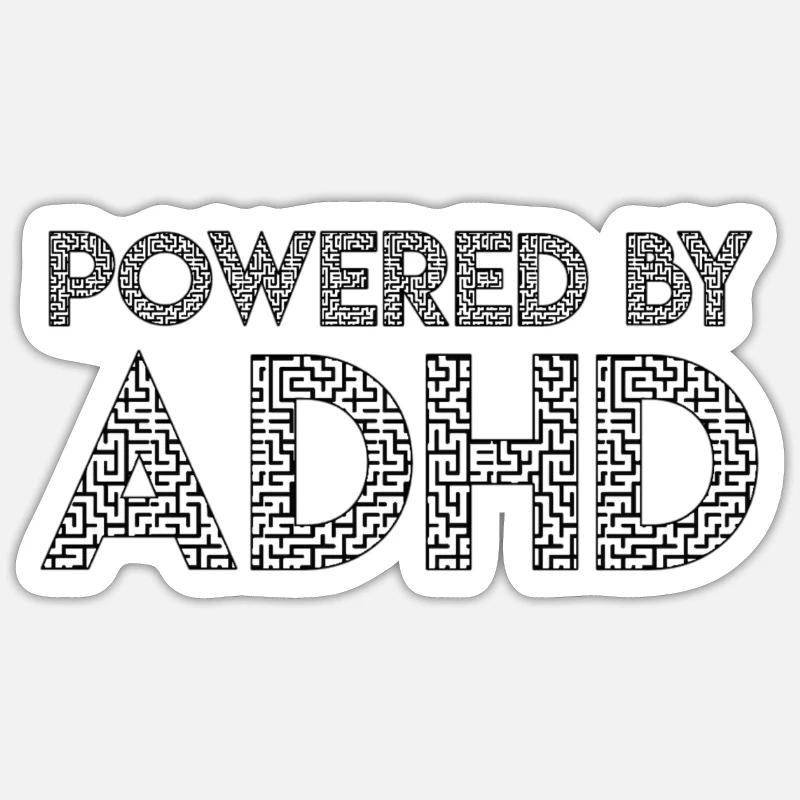 ADHD - Sticker size S (10 x 10 cm) - white matte