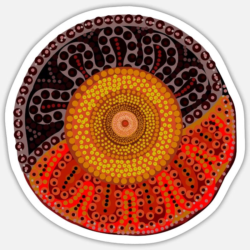 Australian Aboriginal Sun - Sticker size S (10 x 10 cm) - white matte