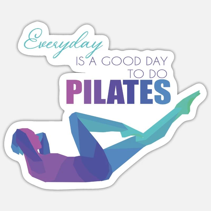 Pilates - Sticker taille S (10 x 10 cm) - blanc mat