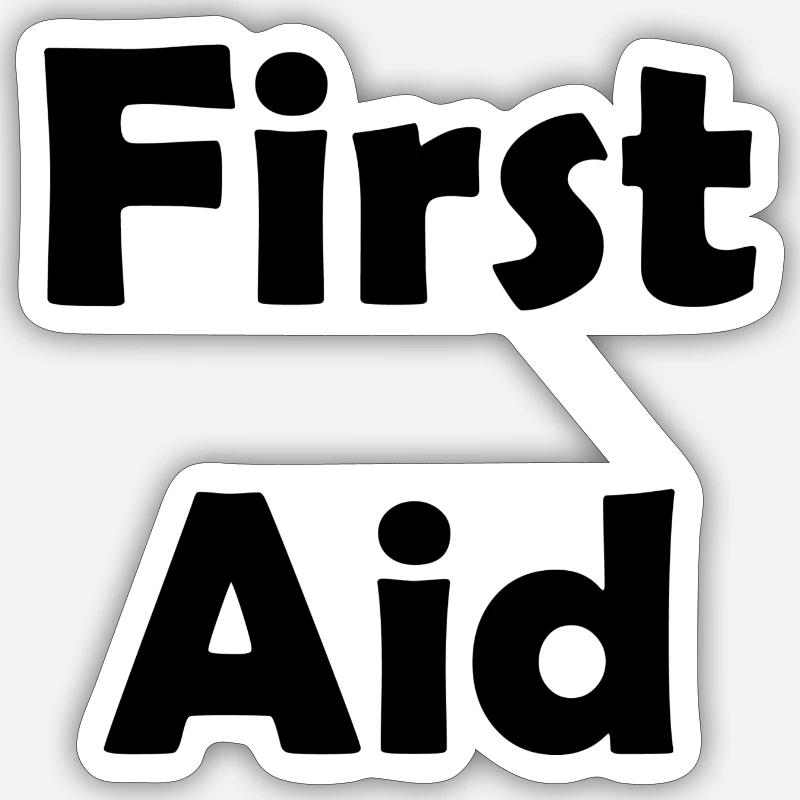 First Aid - Sticker Größe S (10 x 10 cm) - Mattweiß