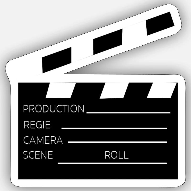 Filmklappe - Sticker Größe S (10 x 10 cm) - Mattweiß