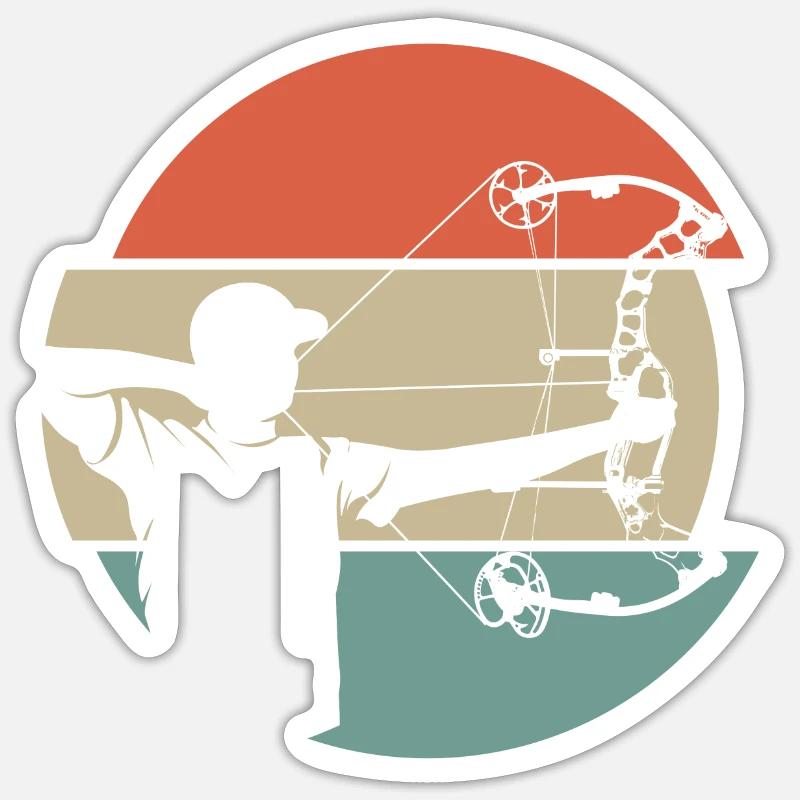 Bogenschießen Bogenschütze Compoundbogen Bögen - Sticker Größe S (10 x 10 cm) - Mattweiß