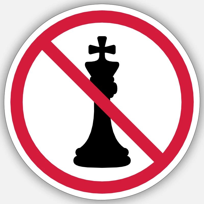 Pas d’échecs roi - Sticker taille S (10 x 10 cm) - blanc mat