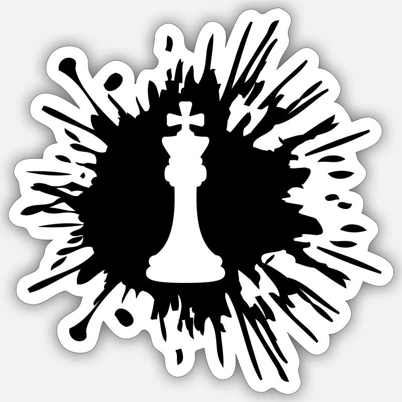 Farbe Klecks Schach - Sticker Größe S (10 x 10 cm) - Mattweiß