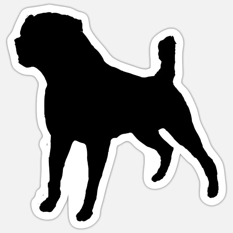 Rottweiler Black Schwarz - Sticker Größe S (10 x 10 cm) - Mattweiß