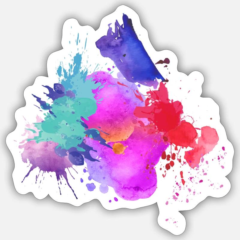 Farbexplosion - Sticker Größe S (10 x 10 cm) - Mattweiß