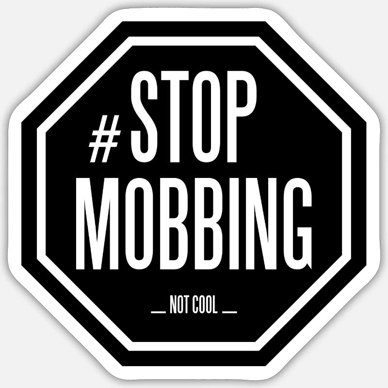 Stop harcèlement - Sticker taille S (10 x 10 cm) - blanc mat