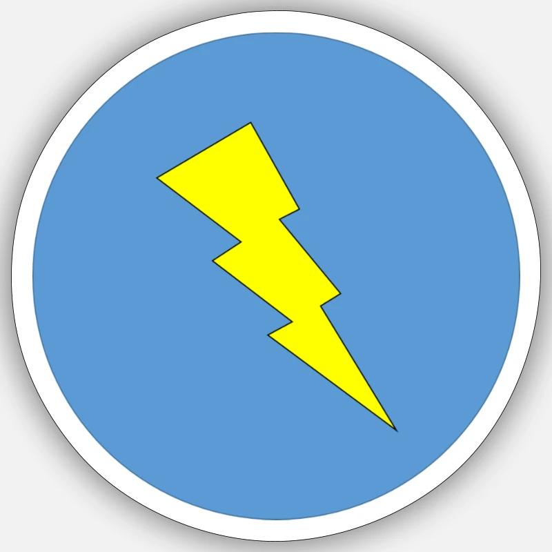 Lightning in a circle - Sticker size S (10 x 10 cm) - white matte