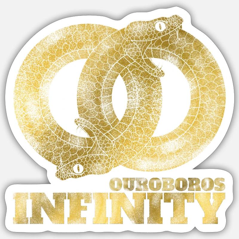 OUROBOROS « INFINITY » - Sticker taille S (10 x 10 cm) - blanc mat