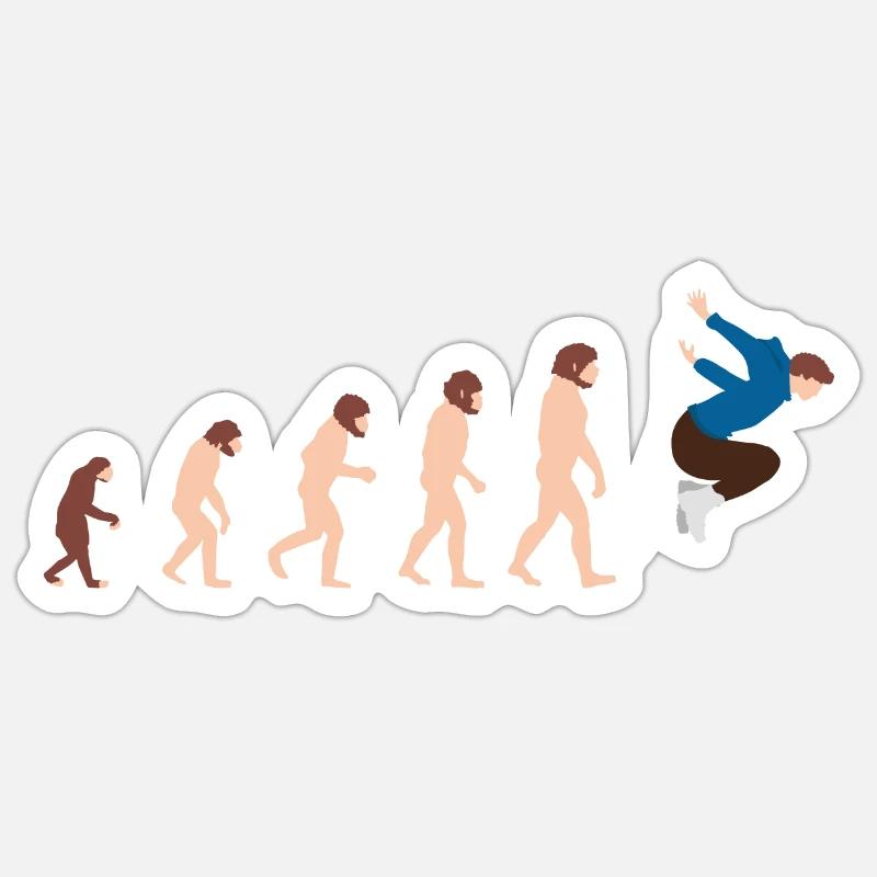 Evolution Parkour Free Running Jumping Cadeau - Sticker taille S (10 x 10 cm) - blanc mat