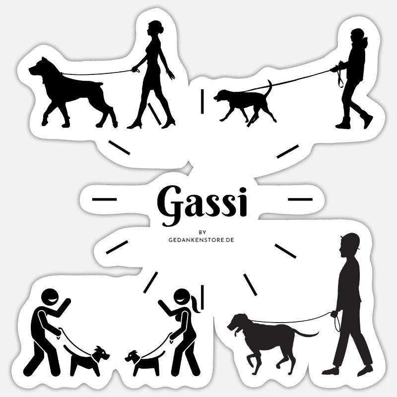 Gassi Cadran - Sticker taille S (10 x 10 cm) - blanc mat