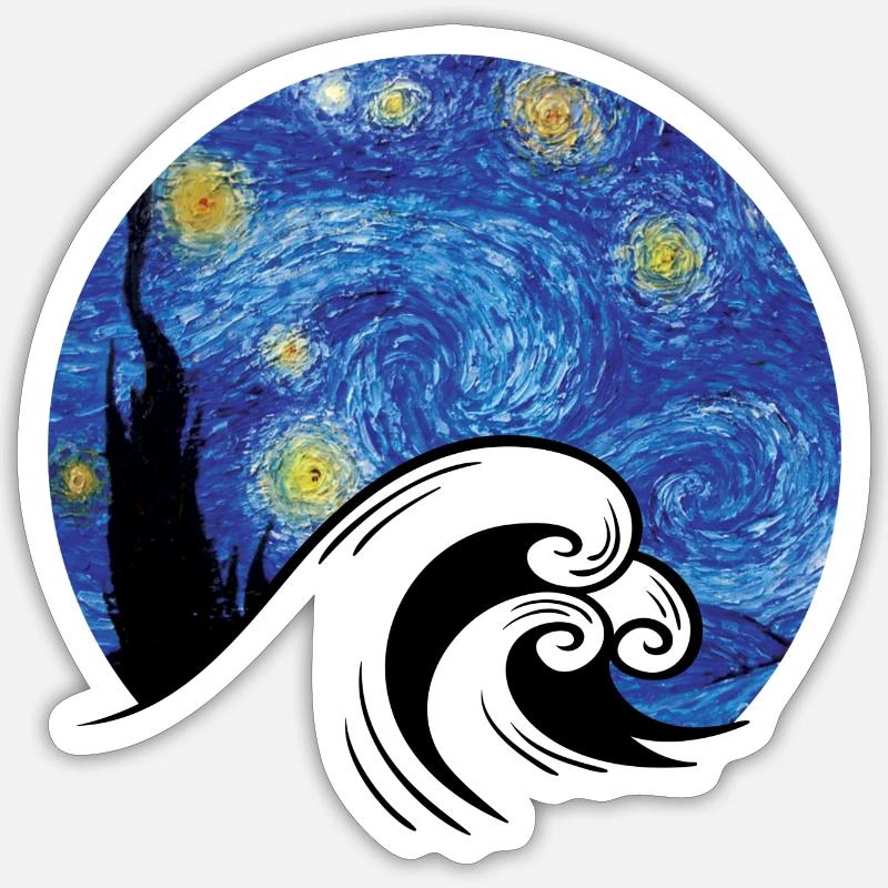 Van Gogh - Sticker taille S (10 x 10 cm) - blanc mat