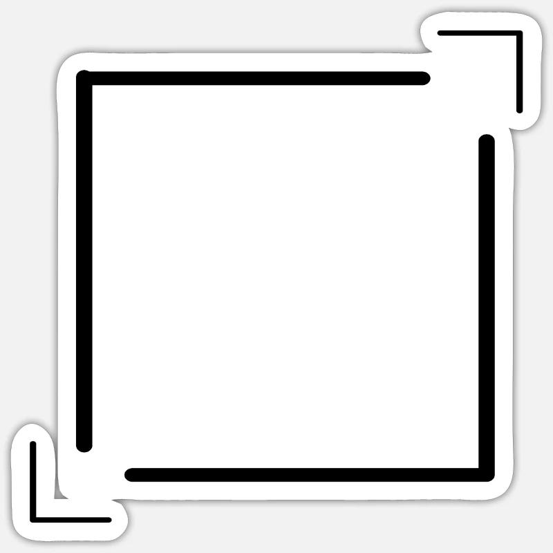 Linien Rahmen mit Ecken Deko Geschenk Sticker Größe S (10 x 10 cm)