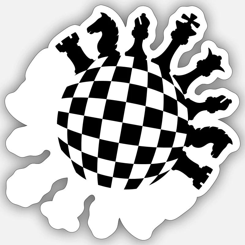 Round Chess Circle Sticker size S (10 x 10 cm)