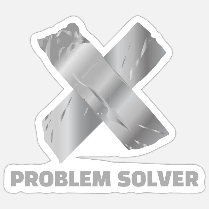 Duck Tape Problem Solver Funny Gift Idea - Sticker size S (10 x 10 cm) - white matte