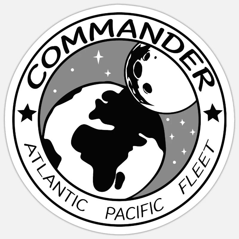 Commander Badge - Sticker Größe S (10 x 10 cm) - Mattweiß
