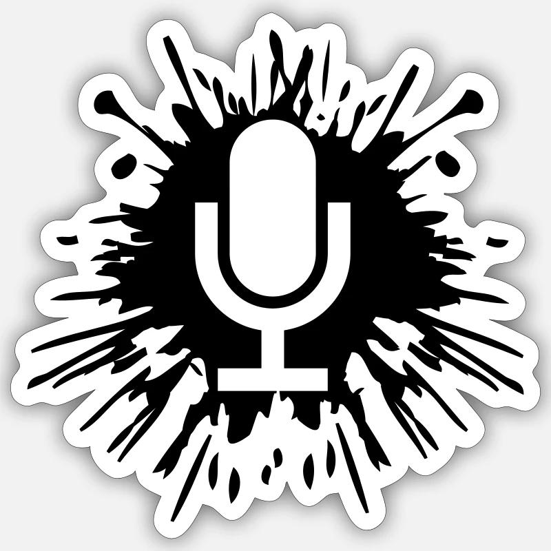 Klecks Tropfen Mikrofon Sticker Größe S (10 x 10 cm)