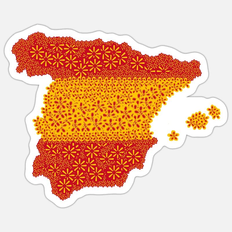 Drapeau espagnol, drapeau espagnol, espagne drapeau - Sticker taille S (10 x 10 cm) - blanc mat
