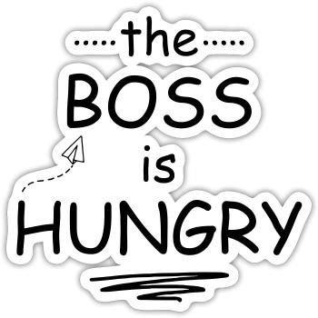 Baby hat Hunger - Sticker Größe S (10 x 10 cm) - Mattweiß - Vorne