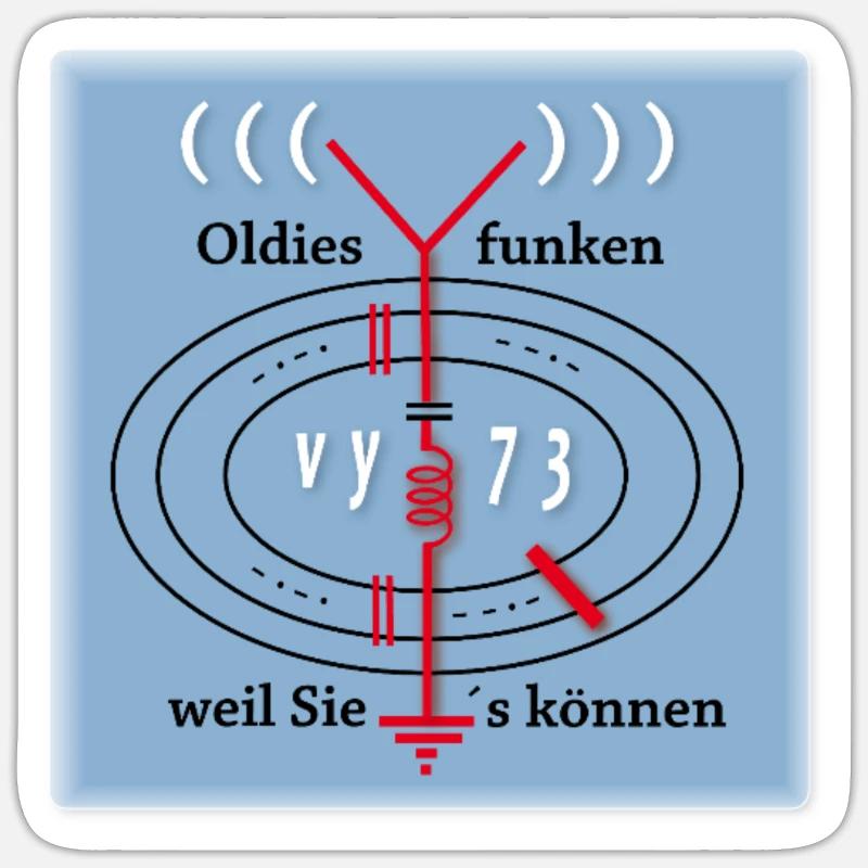 Radio - Sticker taille S (10 x 10 cm) - blanc mat