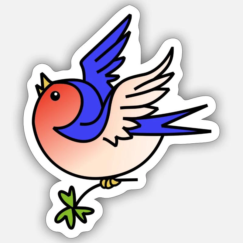 Schwalbe - Sticker Größe S (10 x 10 cm) - Mattweiß