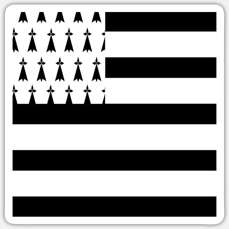 Masque drapeau Breton - Sticker taille S (10 x 10 cm) - blanc mat