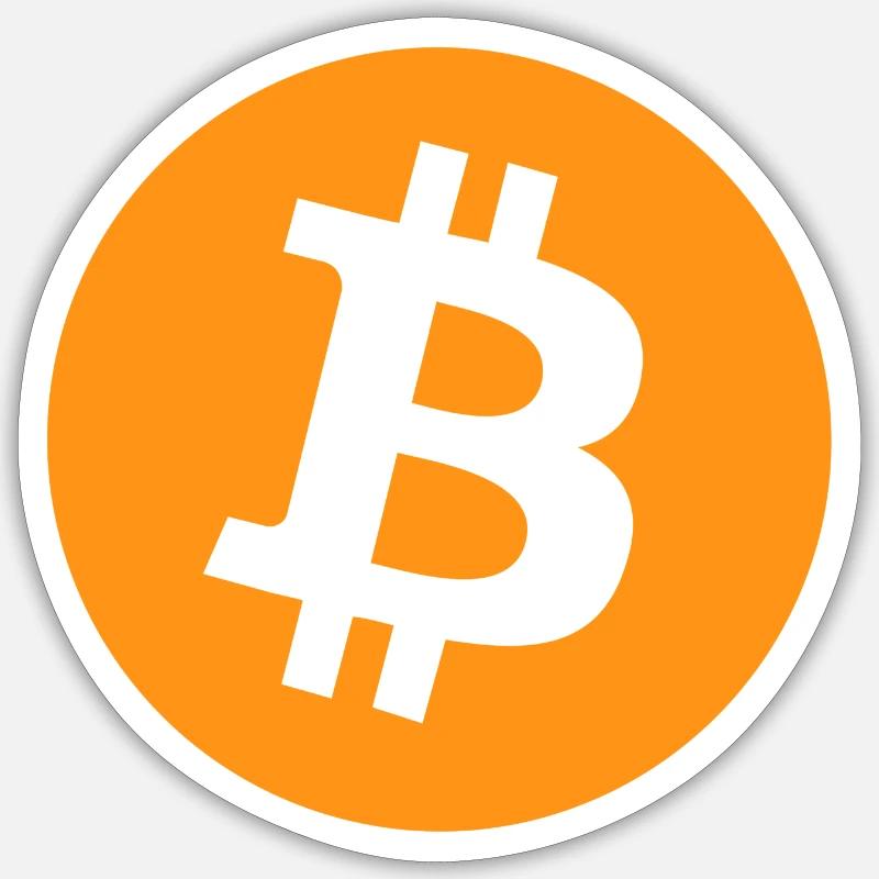 Bitcoin - Sticker taille S (10 x 10 cm) - blanc mat