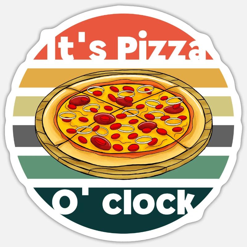 It s Pizza o' clock Sticker taille S (10 x 10 cm)