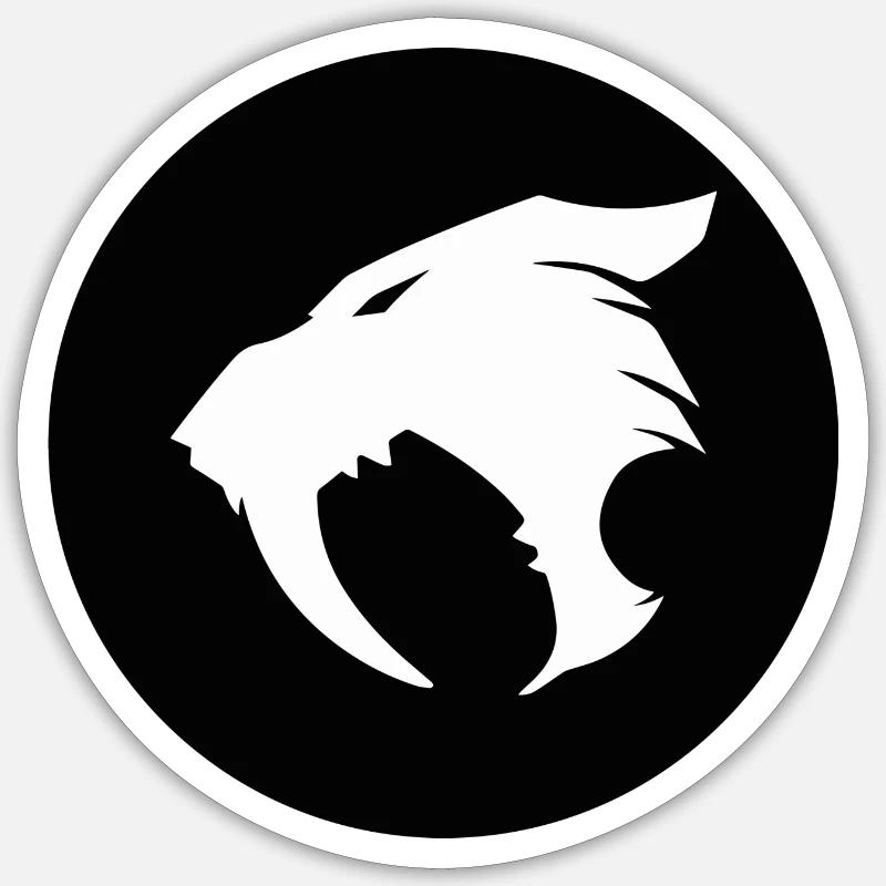 Säbelzahntiger - Sticker Größe S (10 x 10 cm) - Mattweiß