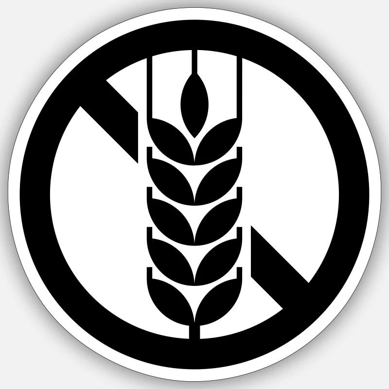Sans gluten - Sticker taille S (10 x 10 cm) - blanc mat