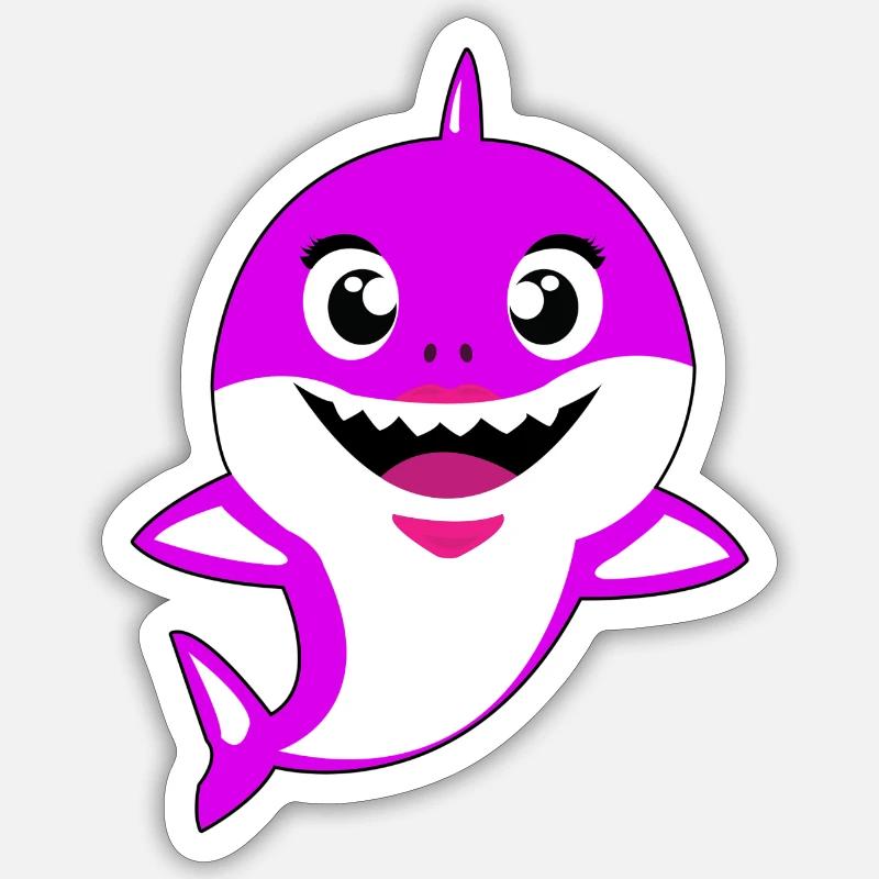 shark 1 Pixabay - Sticker taille S (10 x 10 cm) - blanc mat