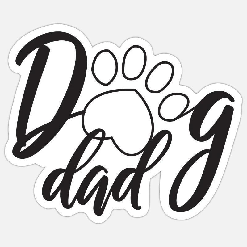 Pies tata Naklejka rozmiar S (10 x 10 cm)