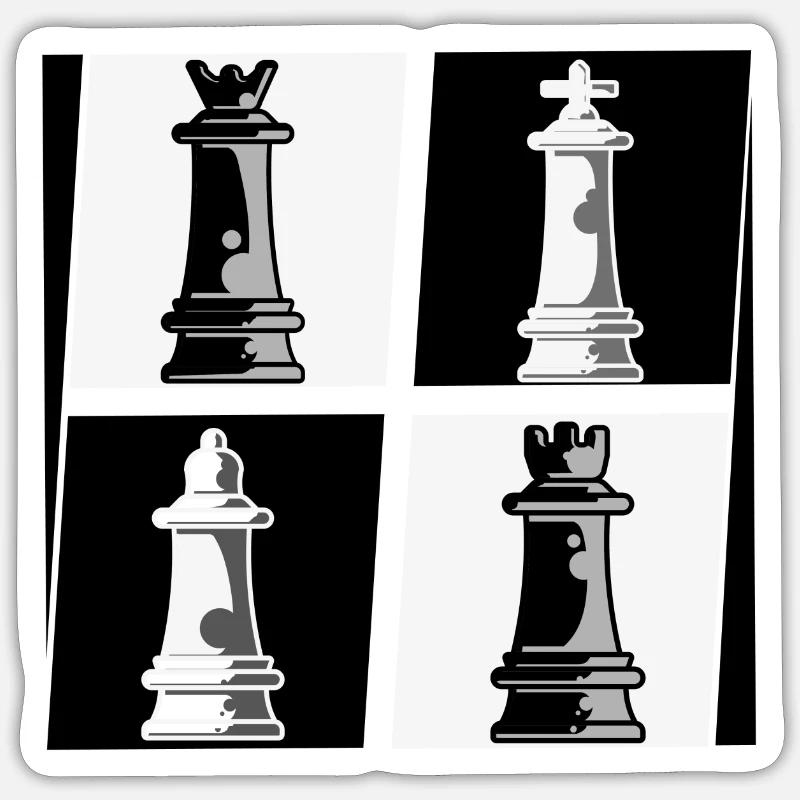 Échecs - Sticker taille S (10 x 10 cm) - blanc mat